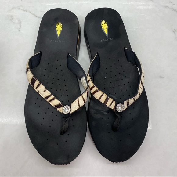 Volatile Cow Hide Flip Flops
